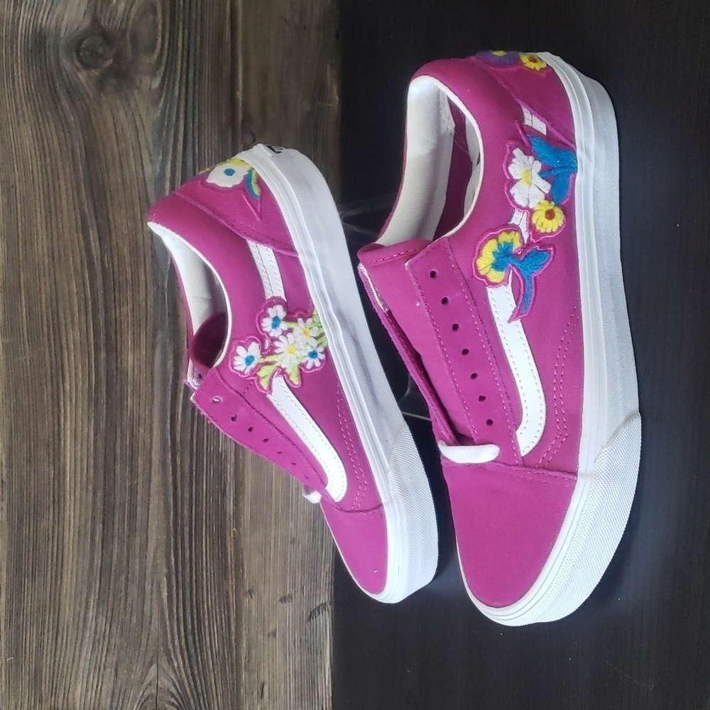New Vans Old Skool Womens Sneakers Size 6.5 Floral Pink Feminine Cottagecore Fun - Picture 2 of 11